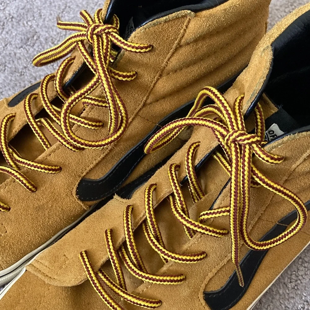 VANS tan suede high-top sneakers, M 9.5/ W 11.
